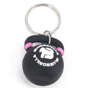 Mini Kettlebell Porte-clés Noir Rose PVC Pendentif Poids Simulé Accessoire Sac à Dos Voiture Logo Personnalisé Pris en Charge - Product Image 1