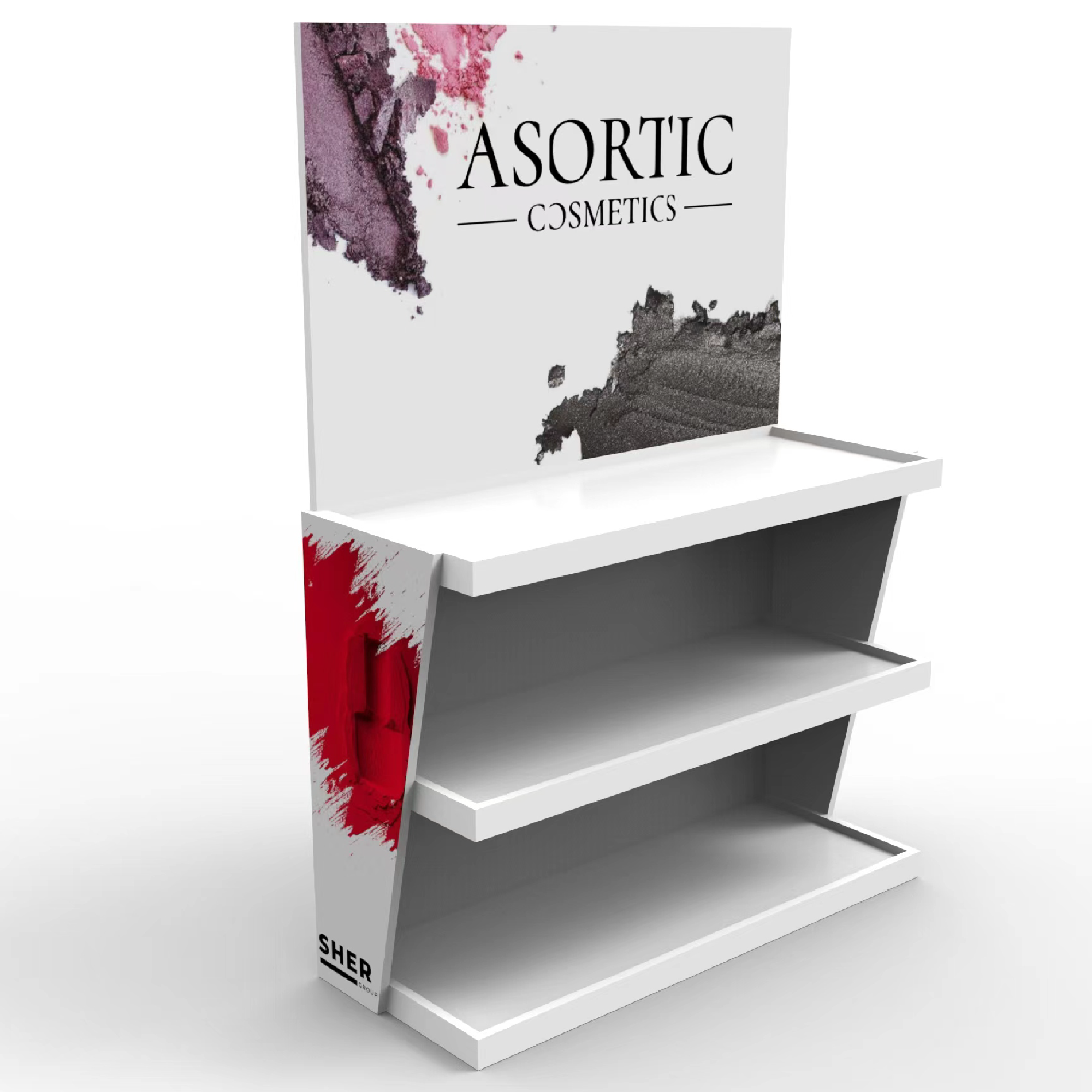 The Wooden Nail Polish Display on the Table Is Suitable for the Wooden Display Rack of the Cosmetics Shop in the Mall — view 4