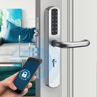 Cerradura Inteligente Tuya de Acero Inoxidable JIXIN, Precio de Fábrica, Compatible con Puertas de Acero/Vidrio/Madera, Tarjeta de Memoria/Wi-Fi