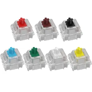 Gateron-Interruptor de teclado mecánico Original, 3 pines, KS-9, eje RGB, blanco, amarillo, verde, negro, rojo y marrón, para jugadores, personalizado