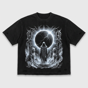 Camiseta de Marca Privada, 300GSM, Algodón Grueso, Lavado Desgastado, Hombros Caídos, Corte Cuadrado, Camiseta Gráfica Corta para Hombre - Product Image 2