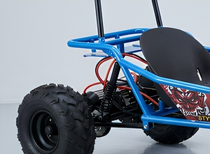 Kart de course électrique à châssis en acier robuste, grandes roues tout-terrain, harnais de sécurité pour enfants et adolescents - Product Image 4