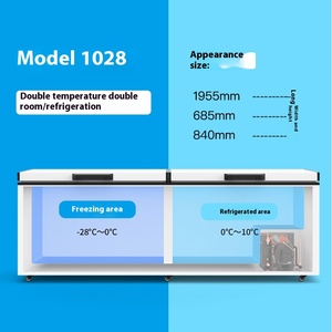 Congelador Horizontal de Gran Capacidad 498-1028L con Doble Temperatura y Doble Puerta, Diseño Comercial para Hotel, Hogar y Garaje - Product Image 5