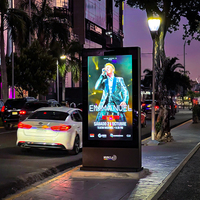 Tótem Publicitario Digital para Exteriores con Pantalla LCD de Vídeo de Pulgadas, Energía Solar, Panel IPS, CMS Integrado y WiFi para Restaurantes