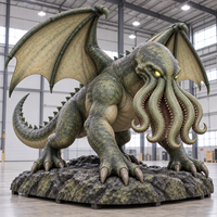 Modèles de simulation animatroniques de Cthulhu grandeur nature en acier pour manèges de parcs d'attractions sur le thème de l'horreur