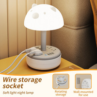 Multiprise 110V à prises rondes standard US avec ports USB + 3 ports Type-C, câble de 1,8m/2,8m, veilleuse et rangement rotatif compact