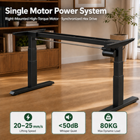 Table assise-debout motorisée à 2 niveaux avec fixation directe sur panneau, moteur unique, stabilité de qualité industrielle