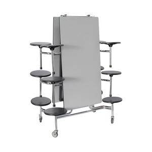 School Furniture Cheap 12 Seats Mobile Folding <strong>Table</strong> School <strong>Canteen</strong> <strong>Table</strong> Chair Sets College Student Dining <strong>Table</strong> and Chairs - Product Image 2