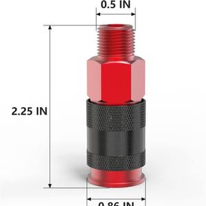 Accouplement rapide à filetage externe 3 en 1 de type américain 1/4 NPT en aluminium anodisé ARO T M pour outils pneumatiques - Product Image 3