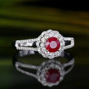 SGARIT antik takı yakut yüzük 18K beyaz altın 0.58CT doğal ısıtılmamış yakut yüzük GRC sertifikalı güvercin kan kırmızı yakut yüzük - Product Image 4