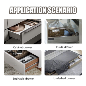 Riel deslizante de <span class=keywords><strong>cierre</strong></span> <span class=keywords><strong>lento</strong></span> de montaje lateral, resistente al desgaste y al óxido, estilo moderno, <span class=keywords><strong>para</strong></span> <span class=keywords><strong>cajones</strong></span> y armarios. - Product Image 4