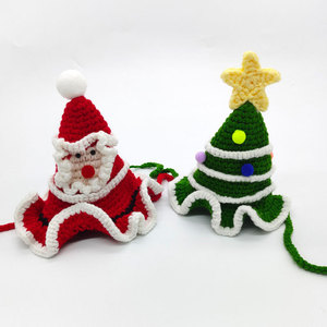 Lindos gorros y accesorios navideños para perros y gatos, tejidos a mano con hilo, de Papá Noel, árbol de Navidad, Año Nuevo - Product Image 1