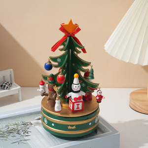 DAMAI Christmas Wooden Rotating <b>Music</b> <b>Box</b> Creative Christmas Gift Wholesale Desktop Christmas Decorations - Product Image 3