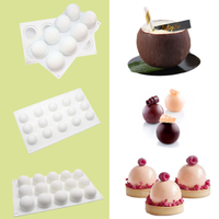 15 cavité sphère antiadhésive Silicone Mousse gâteau moule 3D Flexible français Dessert cuisson moule bricolage intéressant ustensiles de cuisson