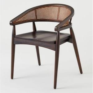 Modern Solid Wood Dining <b>Chair</b> with Cane Material Eco-Friendly Design <b>for</b> Home Office Dining Room & <b>Bedroom</b> Use - Product Image 1