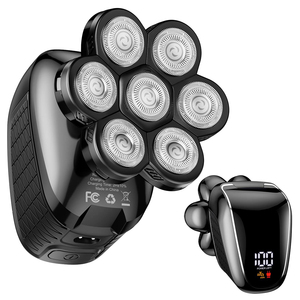 ชุดโกนหนวดไฟฟ้าสำหรับผู้ชายแบบกันน้ำ 7D สำหรับโกนศีรษะ พร้อมจอ LED ป้องกันการหนีบผิว  ชาร์จผ่าน USB ได้ - Product Image 6