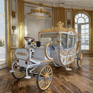 Nouvelle Conception Populaire Chariot de Mariage Blanche à Quatre Roues Style Cendrillon à Vendre – Carrosses Royaux à Chevaux - Product Image 2
