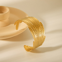 Bracelet de mode réglable en acier inoxydable PVD plaqué or 18 carats pour femme Bracelet personnalisable pour bijoux de conscience de style