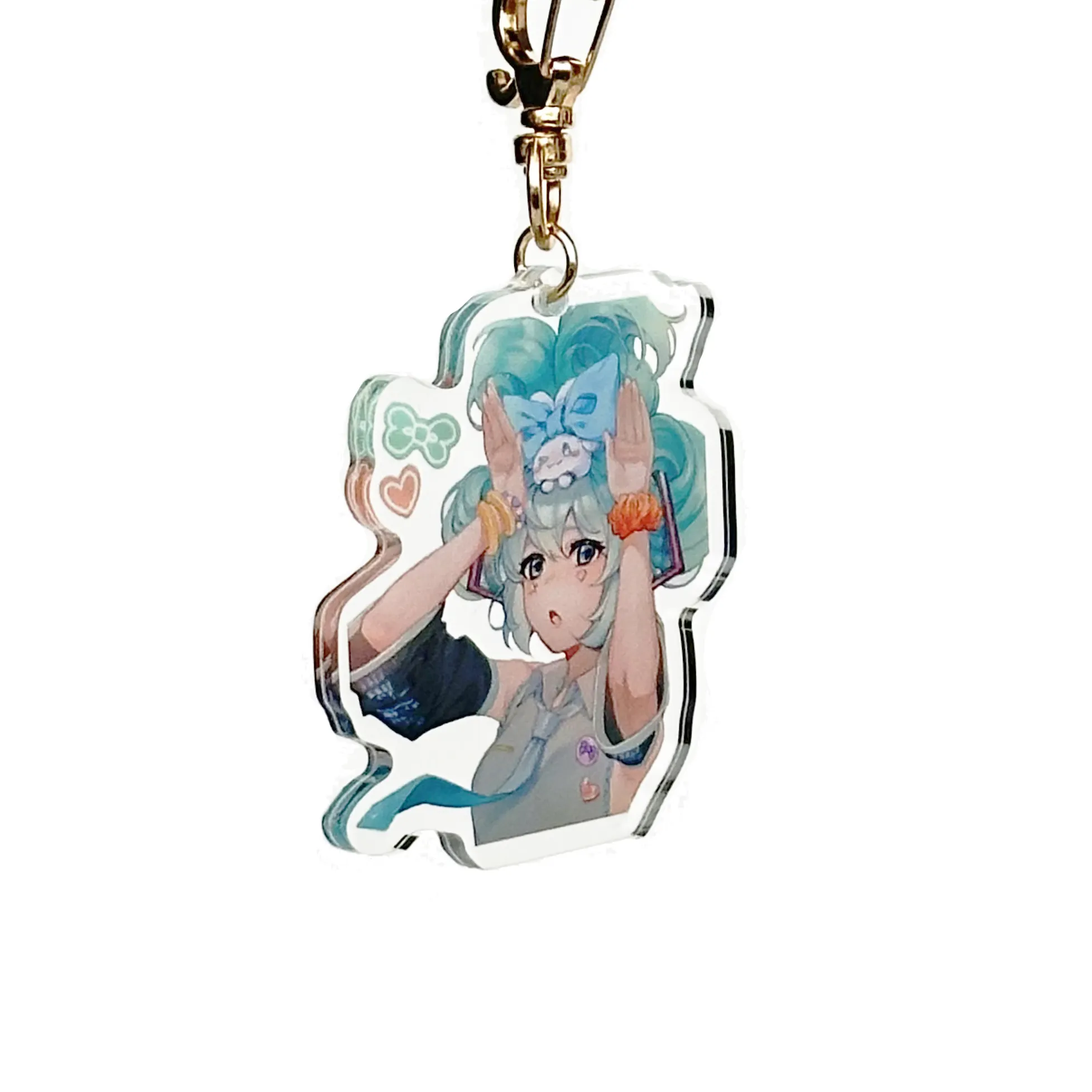Transparent Acrylic Keychain with Stainless Steel Custom Clear Animation Cartoon Printing Make Your Own Unique Keychain