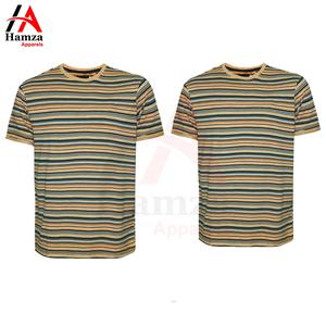 Camiseta informal a rayas para hombre en amarillo y verde, camisetas elegantes y cómodas de manga corta para hombre de Hamza Apparels - Product Image 6