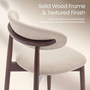 Juego de 4 Sillas de Comedor COLAMY de Estilo Moderno de Mediados de <span class=keywords><strong>Siglo</strong></span>, Asiento Acolchado Tapizado, Acabado en Nogal, 26 Pulgadas, Muebles para Comedor/Cocina - Product Image 5