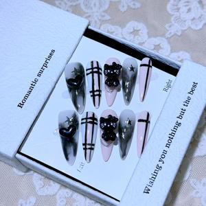 Alto nivel Cyber Red Nail Art Cool Cartoon Style Millennium Y2K Hand Armor Sweet Dream Hunting Finish Finger Application - Product Image 1