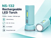 Lampe torche LED tactique rechargeable portable 14500, mini lampe de poche avec faisceau réglable, IP20 pour la marche nocturne, charge USB, corps en ABS