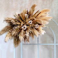 Kit DIY de décoration de toile de fond de mariage en verre suspendu, arrangement bohème de palmiers, d'eucalyptus et d'herbe de la pampa duveteuse, Rentrée scolaire