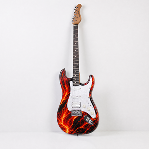 Guitarra Eléctrica Personalizada con Impresión UV, Doble Cutaway, Cuerpo Sólido, 21 Trastes, Pastillas SSH, Trémolo, Directo de Fábrica OEM - Product Image 5