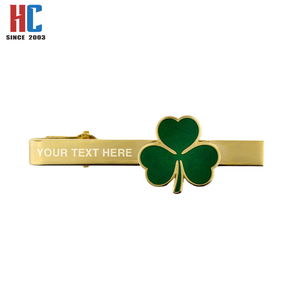Pinza de corbata de metal esmaltado con diseño de trébol de San Patricio, personalizada de fábrica con 20 años de experiencia - Product Image 4