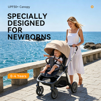Poussette Bébé Luxe OEM 3-en-1 Haut de Gamme, Suspension Silencieuse, Nacelle Amovible & Conception Pliable Réversible pour le Voyage