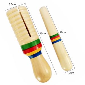Guiro en bois à tube unique, instrument de percussion Orff pour l'éducation musicale et les performances - Product Image 4