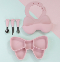 Ensemble d'alimentation pour bébé avec cuillère, fourchette et couteau, en silicone, en forme de nœud, coloré, écologique, sans BPA, 20 couleurs