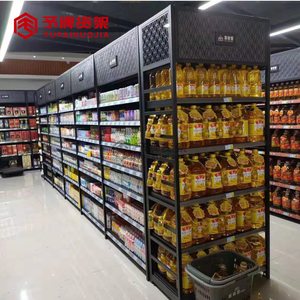 Luxury Black Heavy Duty <strong>Metal</strong> Gondola Shelving for Supermarket Grocery Store <strong>Customized</strong> <strong>Shelf</strong> Display - Product Image 4
