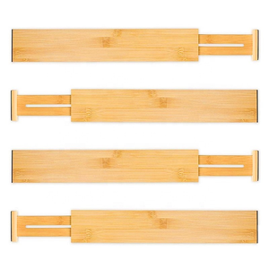 Divisori per <span class=keywords><strong>cassetti</strong></span> in bambù Addreen con 12 inserti, 16.3-22 pollici, Organizer per <span class=keywords><strong>cassetti</strong></span> da <span class=keywords><strong>cucina</strong></span> espandibile, <span class=keywords><strong>separatore</strong></span> per <span class=keywords><strong>cassetti</strong></span> regolabile - Product Image 1