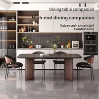 Chaises de salle à manger commerciales modernes de style mid-century avec revêtement en cuir PU et accents en bois pour la maison, le bureau, les hôtels, les bars, les cafés et les restaurants
