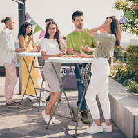 ZDZ-04 Vente chaude Tables de bar ovales pliantes en plastique de 80 cm de hauteur pour la maison, les bars, les parcs, les bistrots et les hôtels