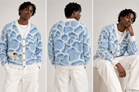 Pull personnalisé avec logo pour homme, motif décontracté, tricoté en fourrure, à manches longues, avec fermeture éclair, pull d'hiver, cardigan pour homme