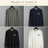 Haut de rugby pour hommes grandes tailles, col rond, manches longues, épais, décontracté, sportif, vintage, style preppy, pour l'extérieur, grande taille, à superposer