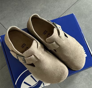 Birkenstocks Mink <span class=keywords><strong>Boston</strong></span> Sandalias planas de corcho cómodas para mujer Zapatillas de Eva de cuero genuino más vendidas Cerrado Invierno Primavera - Product Image 5