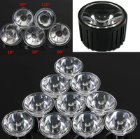 Collimateur de réflecteur de lentille de LED en verre optique de 5 à 120 degrés pour ampoule de lampe à LED 1W/3W/5W