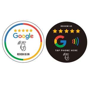 สติกเกอร์ติดโต๊ะ NFC สำหรับรีวิว Google สีขาวดำ วัสดุ PVC พร้อมกาวในตัว อายุการใช้งาน 100,000 ครั้ง ลบได้ ความจุ 504 รายการ - Product Image 3