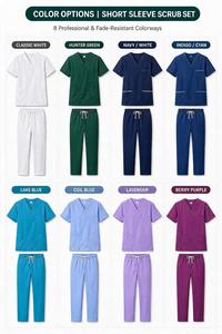 Ensemble de gommage unisexe à col mandarin, extensible dans les quatre sens, multi-poches, sans rides, Offre Spéciale pour le médical et le spa - Product Image 2