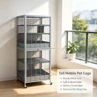 Cage à plusieurs niveaux pour petits animaux, spacieuse, en métal, enclos pour chinchilla, écureuil, furet, utilisation en intérieur