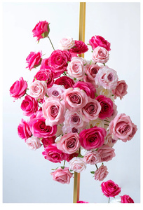 ครีมสีชมพูสีขาว Rose กล้วยไม้งานแต่งงานฉากหลังตกแต่งแขวนดอกไม้แถวจัดงานปาร์ตี้ <span class=keywords><strong>Alise</strong></span> ชั้นดอกไม้ Props - Product Image 5