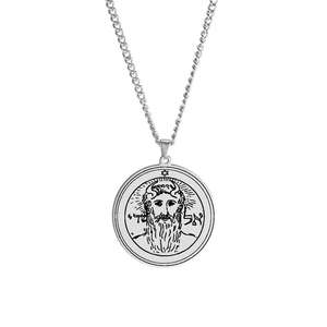 Collier Talisman 30 cm en acier inoxydable, gravure au Laser, <span class=keywords><strong>44</strong></span> piéces, sceau de pitree, Mars, Mercury, Saturn, soleil, Venus - Product Image 2
