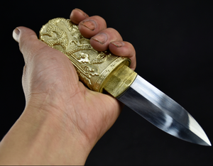 20CM oculto Cosplay espada corta película cuchillo alto manganeso acero vaina cobre - Product Image 3