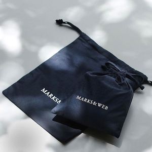 Promotional Reusable Black Muslin Cloth Dust <b>Pouch</b> 100% Natural Fabric <b>Drawstring</b> <b>Pouch</b> Bag for Gifts and Jewelry Packaging - Product Image 1