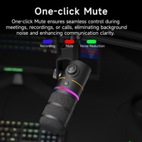 Microphone dynamique sans fil COMICA D10 PRO RGB cardioïde USB/XLR pour jeux, streaming et interviews avec réduction du bruit vocal