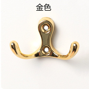 Zinc Alloy Double <b>Hook</b> Wall Mounted Heavy Duty <b>Coat</b> <b>Hook</b> For Storage Bathroom Towel <b>Hook</b> Contemporary Design - Product Image 2